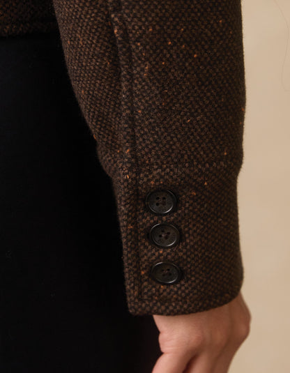 Anne Tweed Jacket in Dark Brown Multi