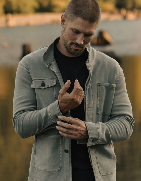 Comfort Terry Chore Coat in Moss