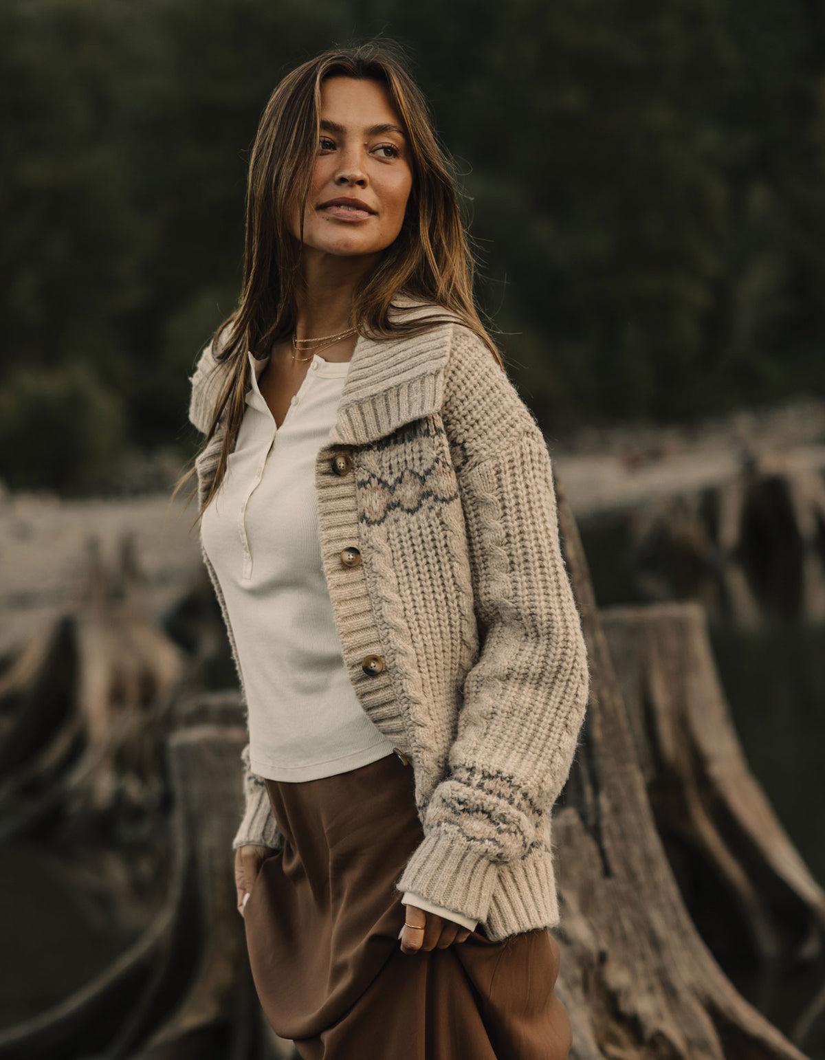 Millie Sweater Jacket in Cream Multi