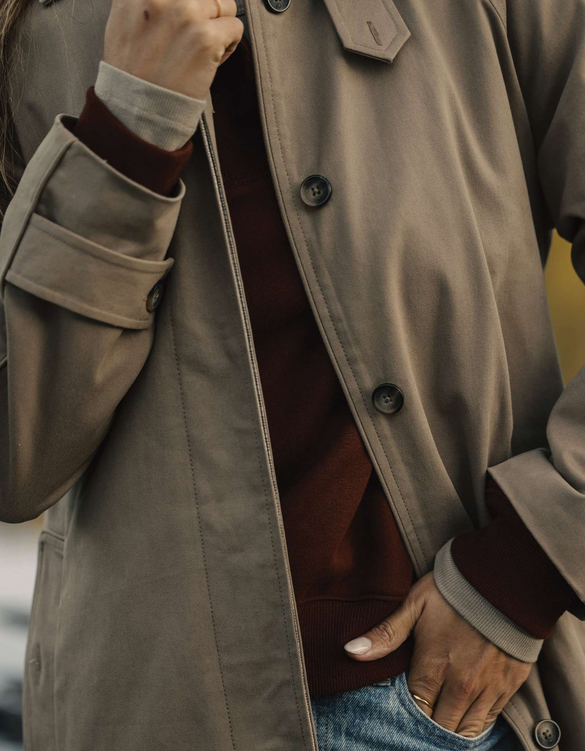 Normal Stretch Car Coat in Dark Khaki