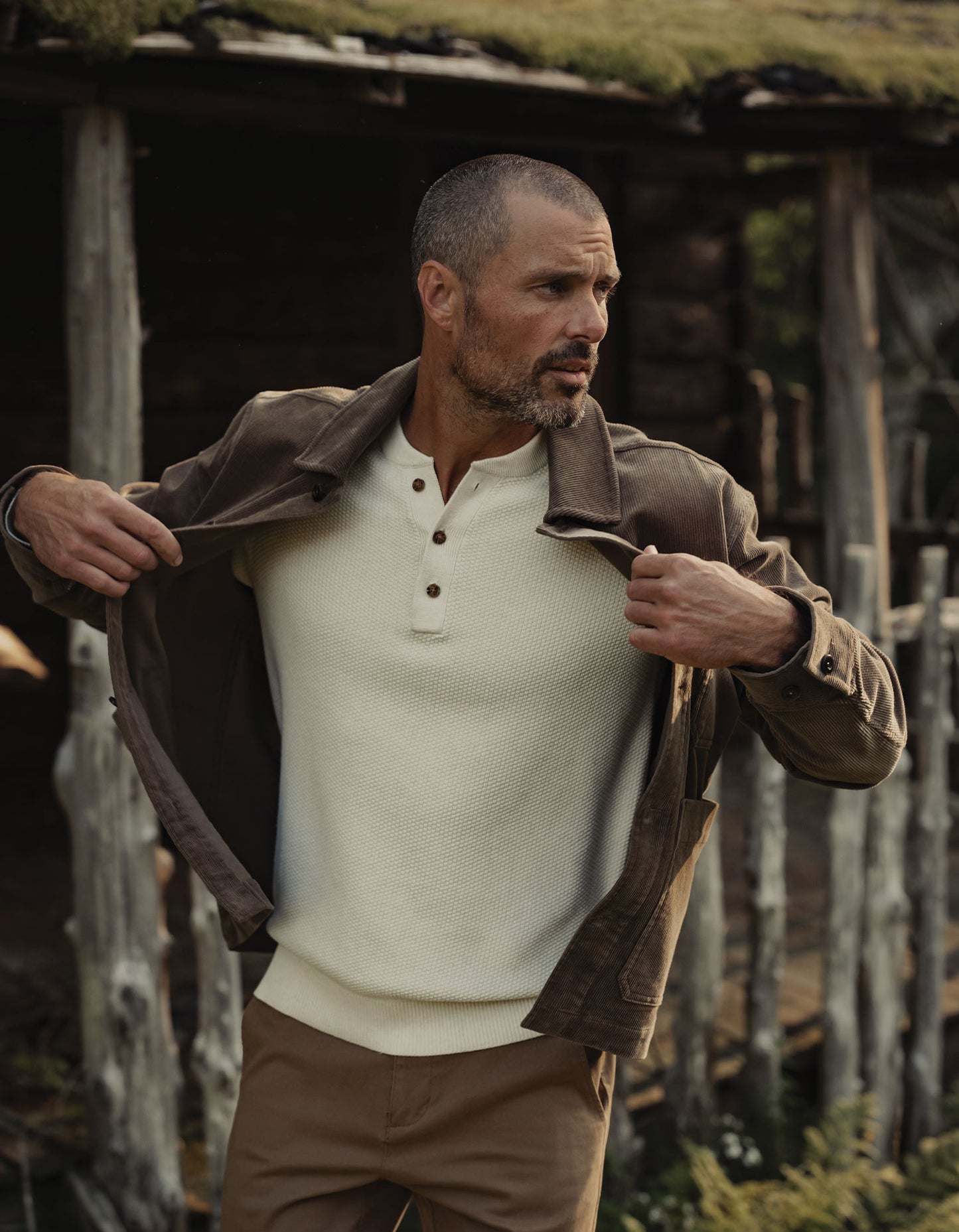 COOLMAX® Textured Sweater Henley