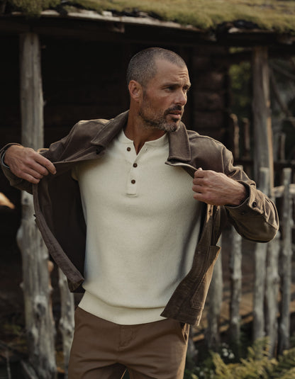 COOLMAX® Textured Sweater Henley