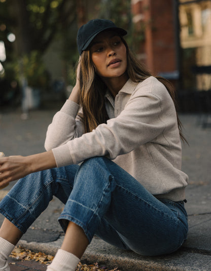 Women's Fleece Puremeso Polo Popover in Fawn