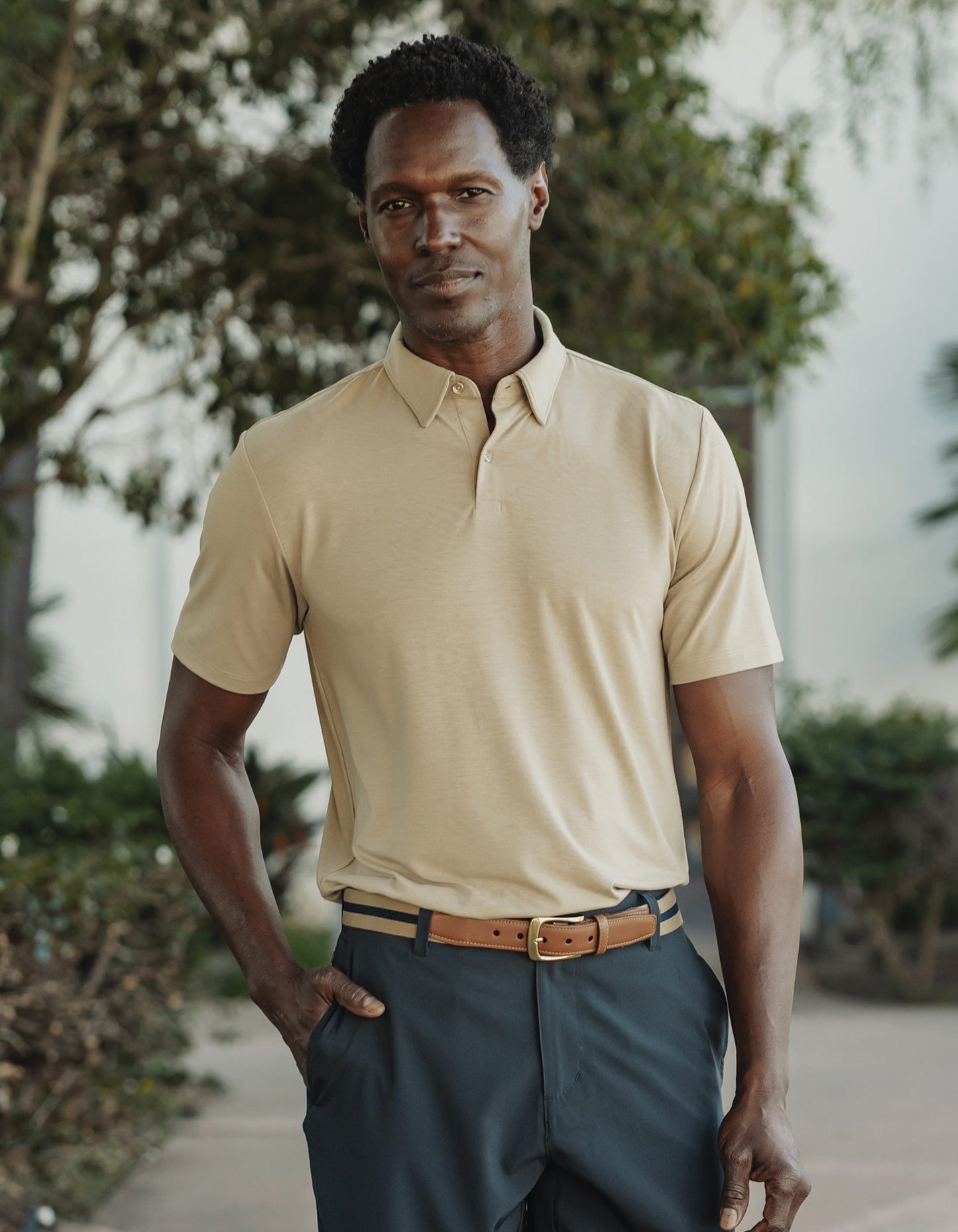 LuxeJersey Polo in Fawn
