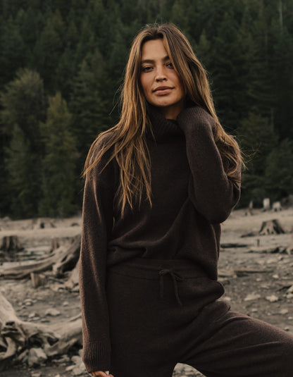 Arvada Hi-Neck Sweater in Umber