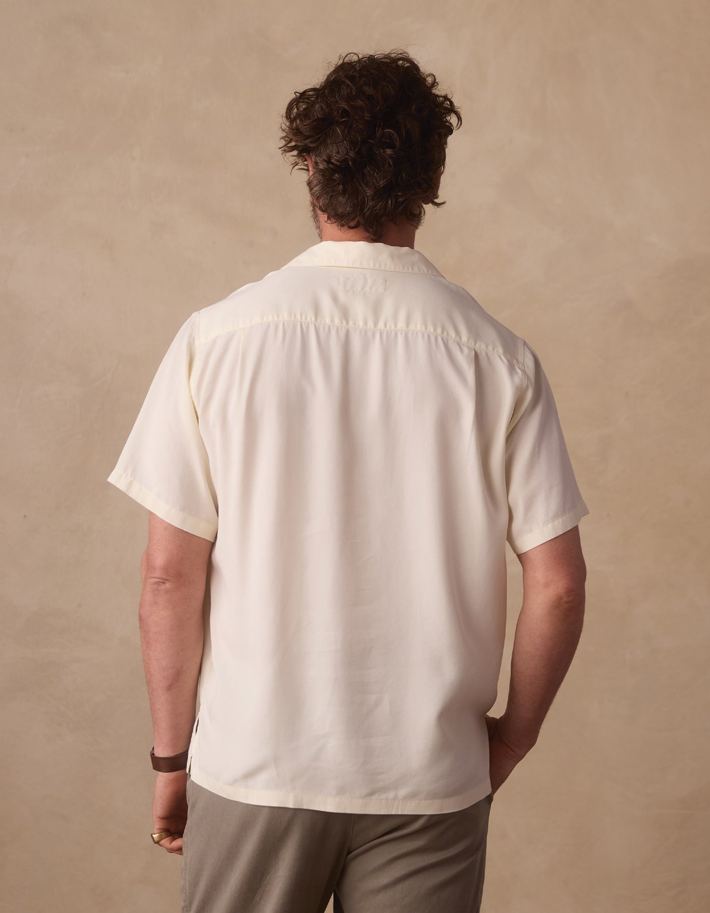 Sueded Costa Resort Shirt in Ivory