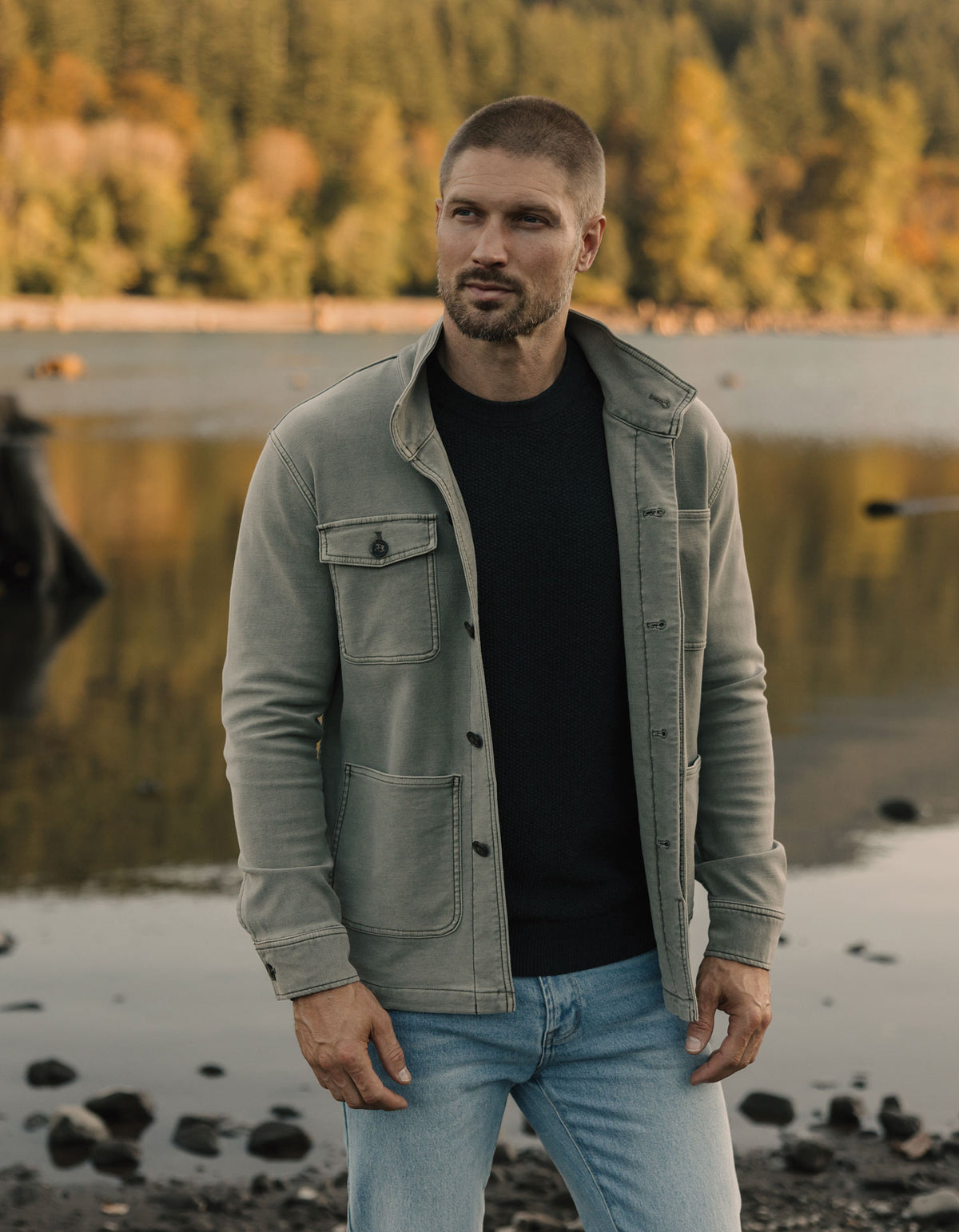 Comfort Terry Chore Coat in Moss