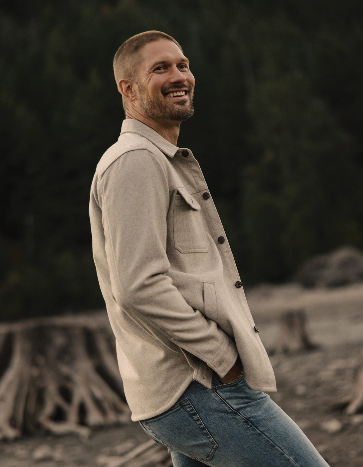 Brightside Flannel Lined Workwear Jacket in Oat