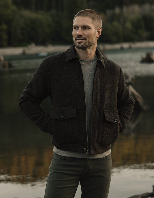 Howie Tweed Jacket in Dark Brown Multi