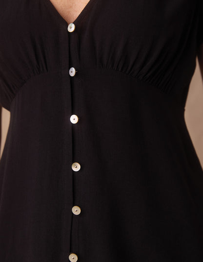 Aria Crepe Emily Blouse in Black