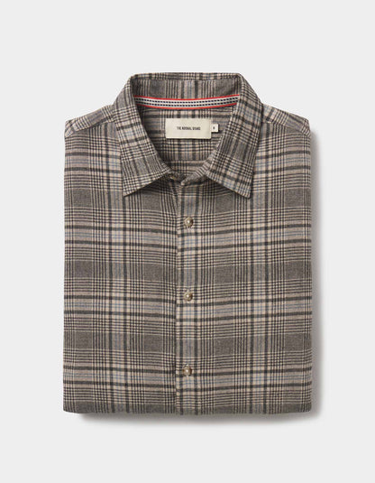 Owen Lightweight Button Up in Slate Blue Plaid