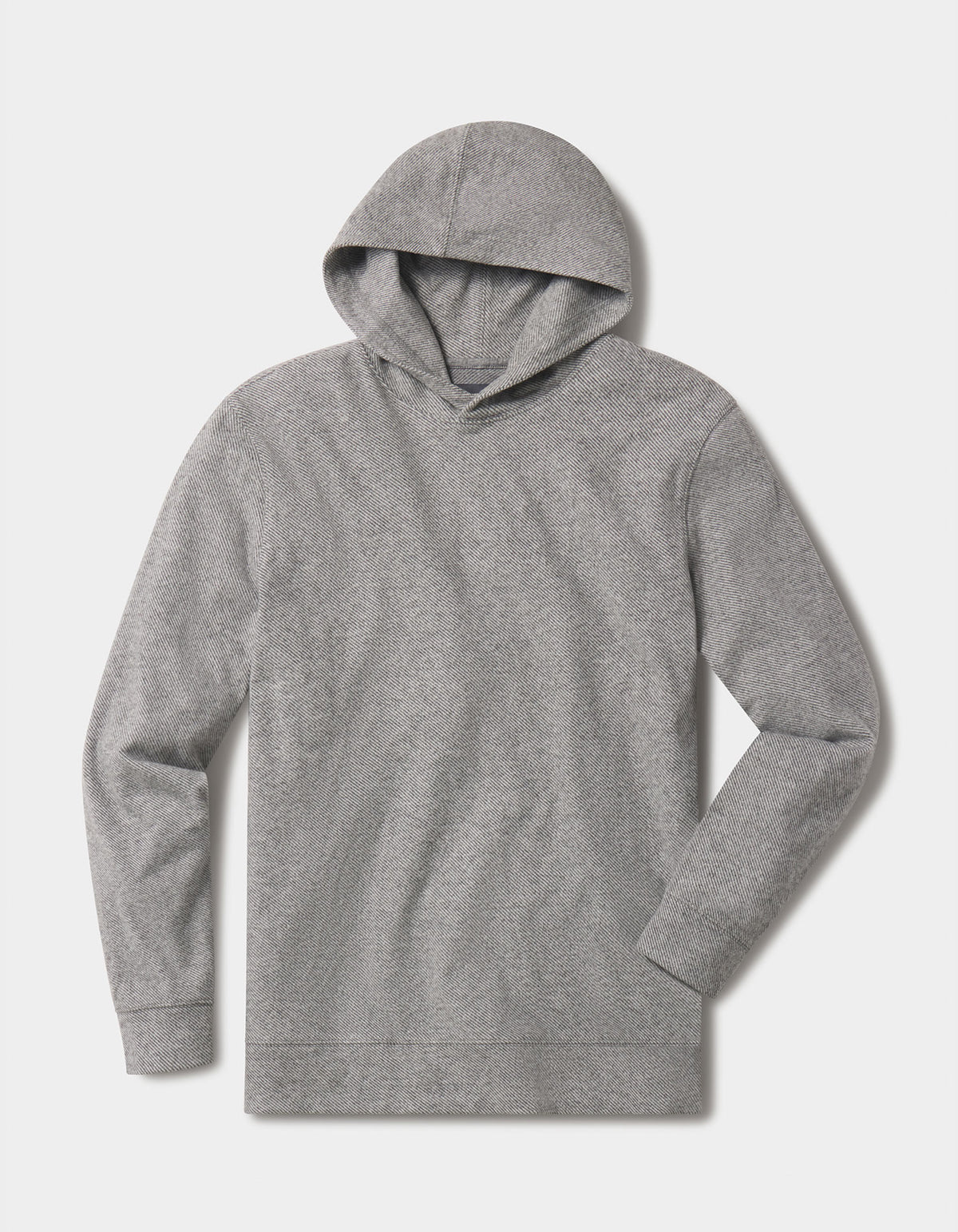 Brushed Textured Knit Hoodie in Graphite