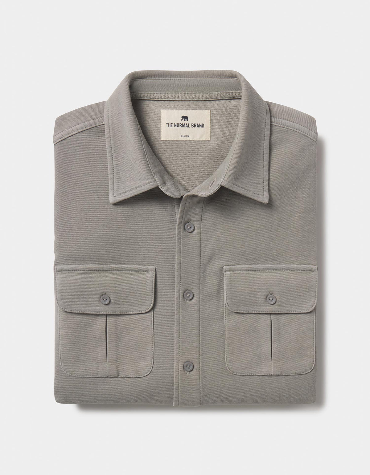 Comfort Terry Shirt Jacket in Greystone