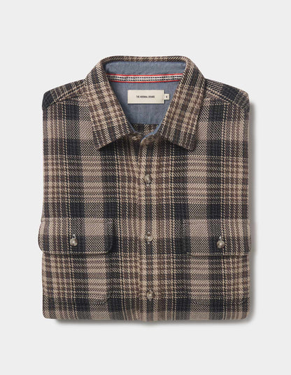 Mountain Textured Overshirt in Asphalt Plaid