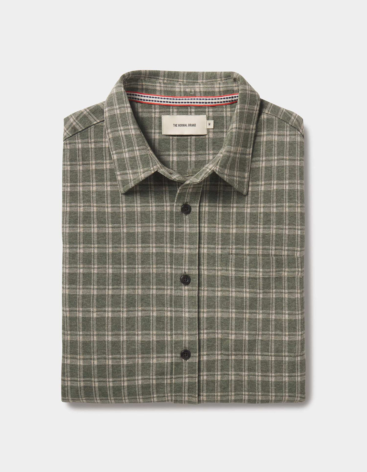 Stratus Knit Button Up in Juniper Plaid