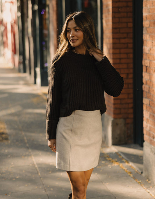 Brightside Mini Skirt in Oat