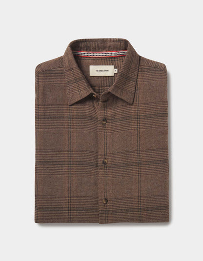 Owen Lightweight Button Up in Espresso Plaid