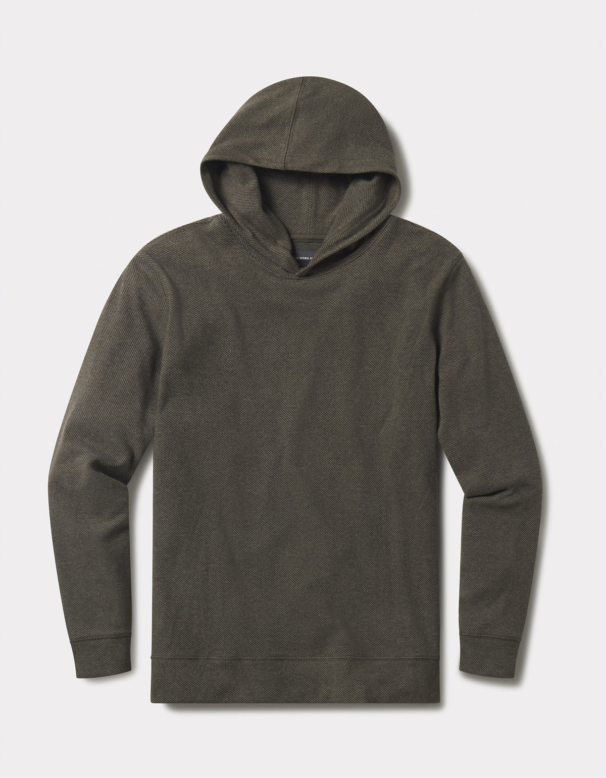 Brushed Textured Knit Hoodie in Dark Forest