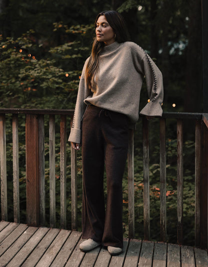 Arvada Wide Leg Knit Pant in Umber