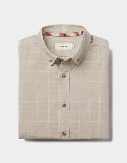 Nikko Classic Button Up in Tan Plaid