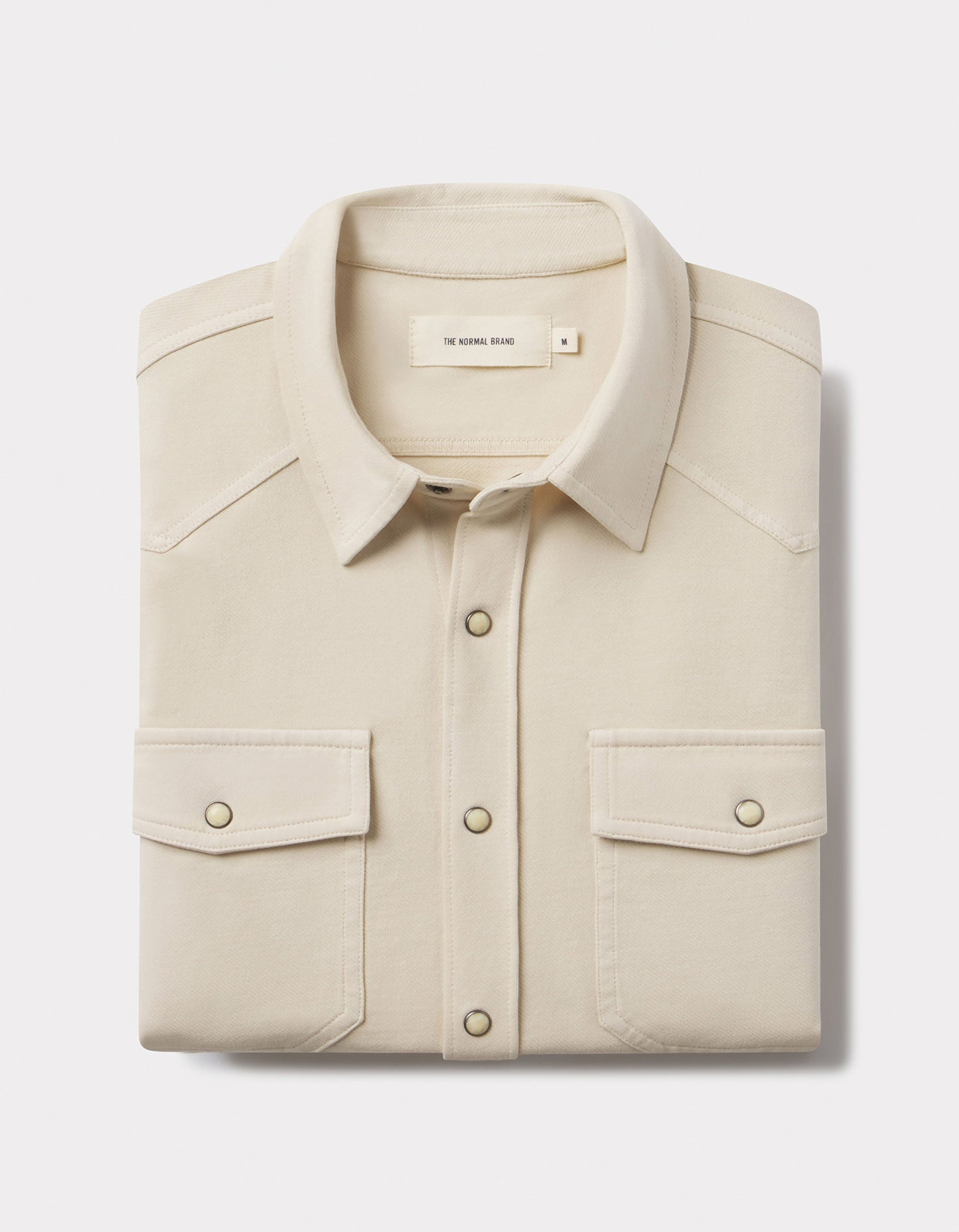 Tentoma Stretch Vintage Button Up in Bone