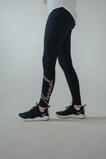 Normal Legging in Script Legging-Black-Grey