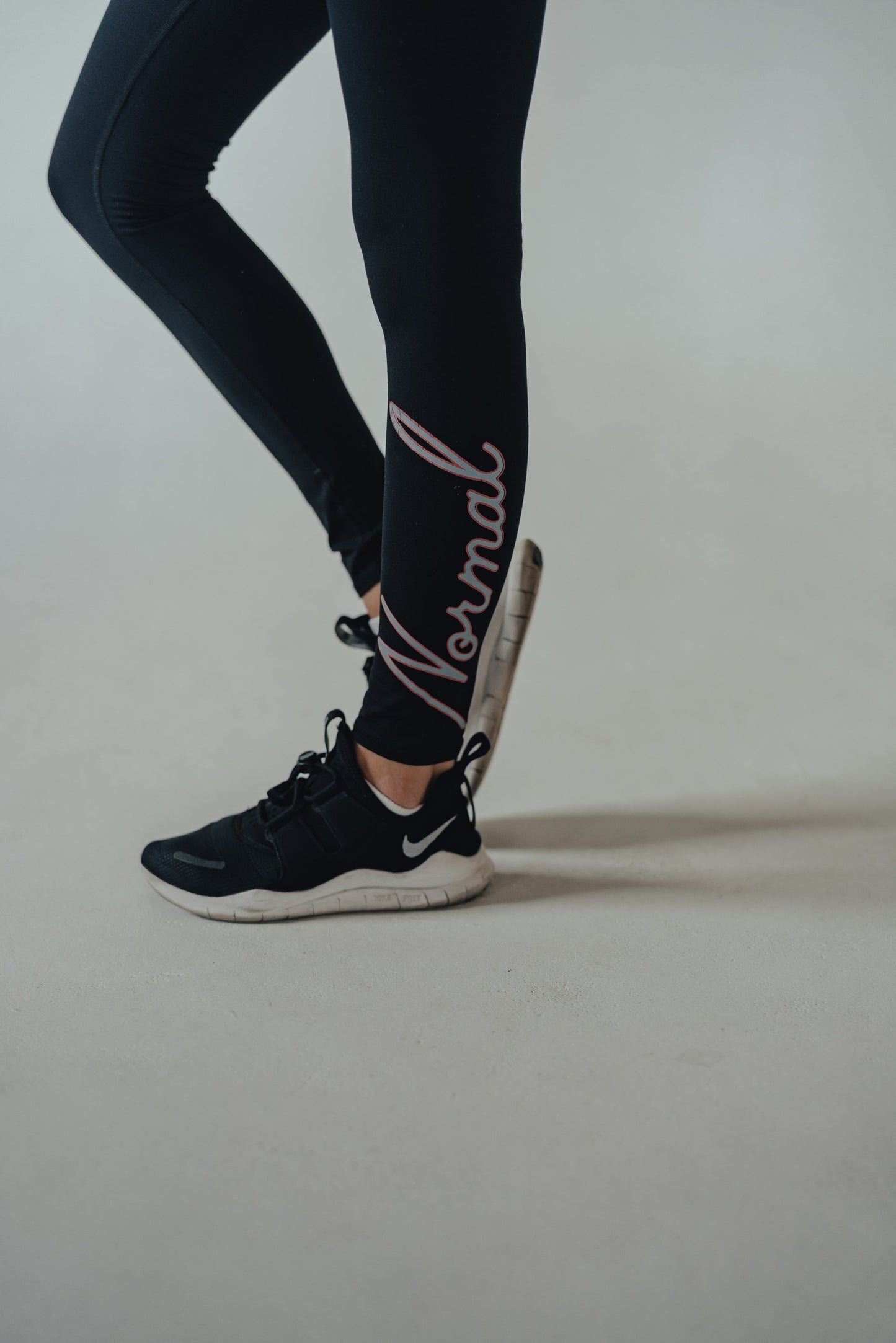 Normal Legging in Script Legging-Black-Grey