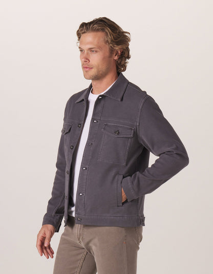 Comfort Terry Trucker Jacket in Steel