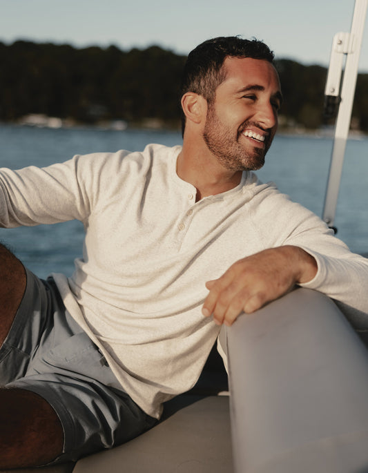 Puremeso Everyday Henley in Stone