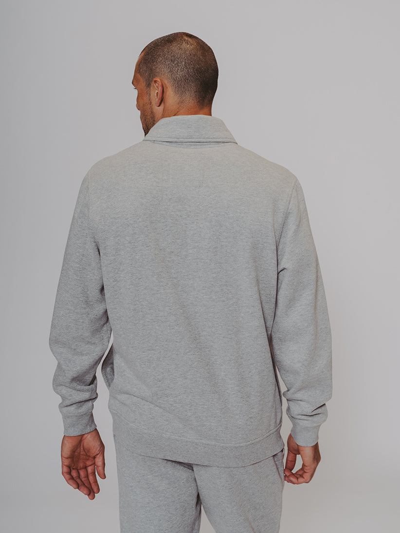 Fairweather Shawl Collar Sweatshirt in Athletic Grey