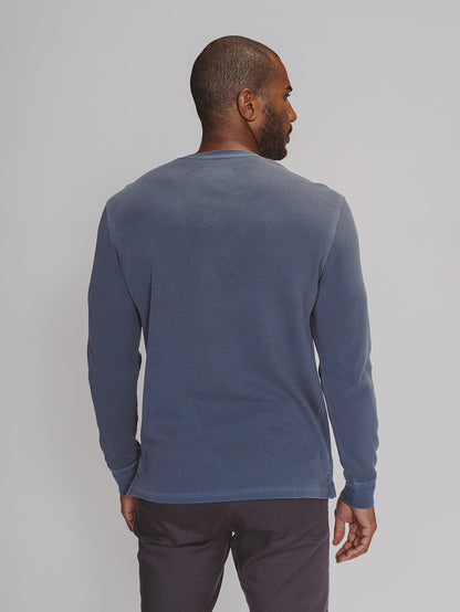 Vintage Thermal Henley in Vintage Blue