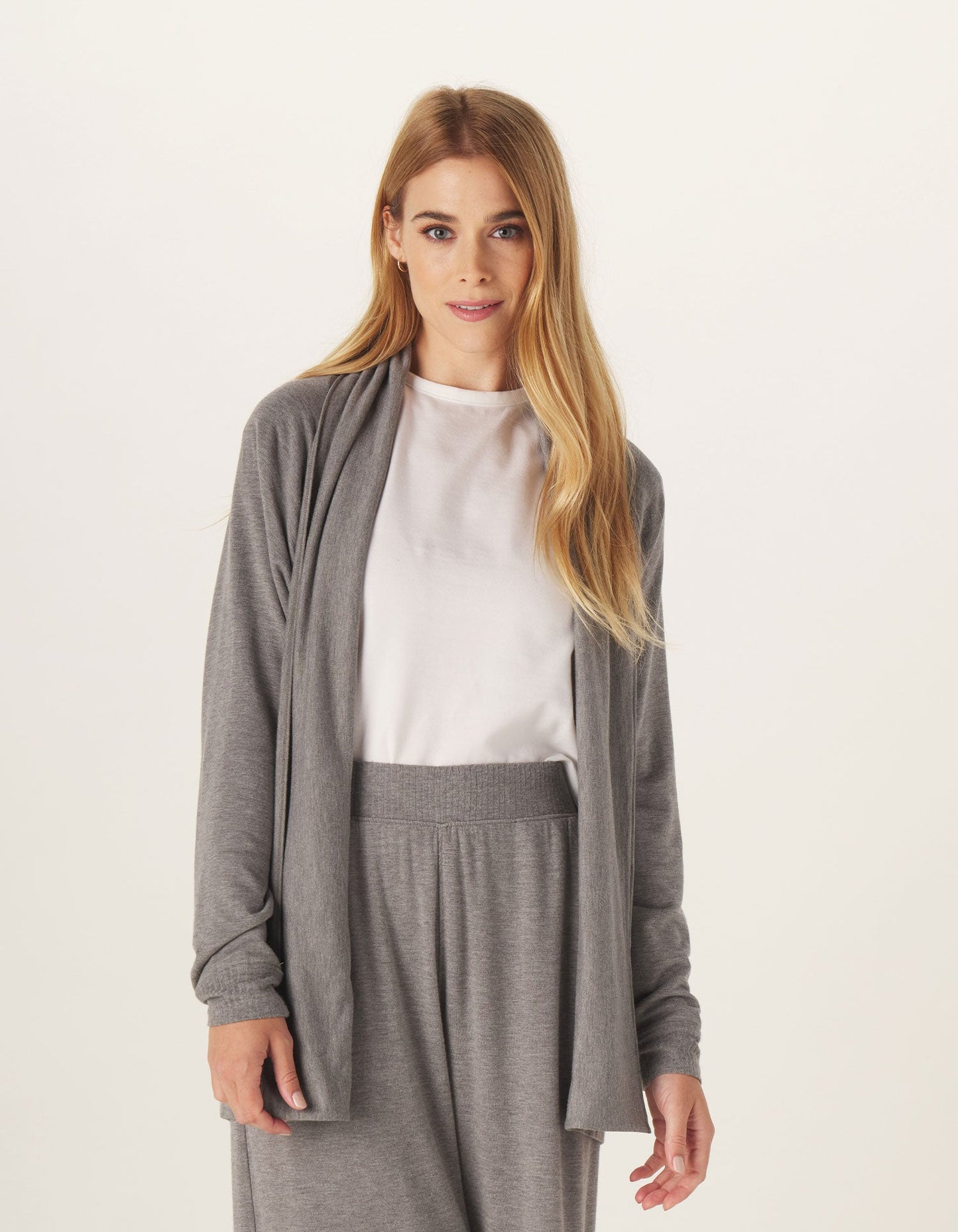 Malakos Knit Cardigan in Heathered Grey