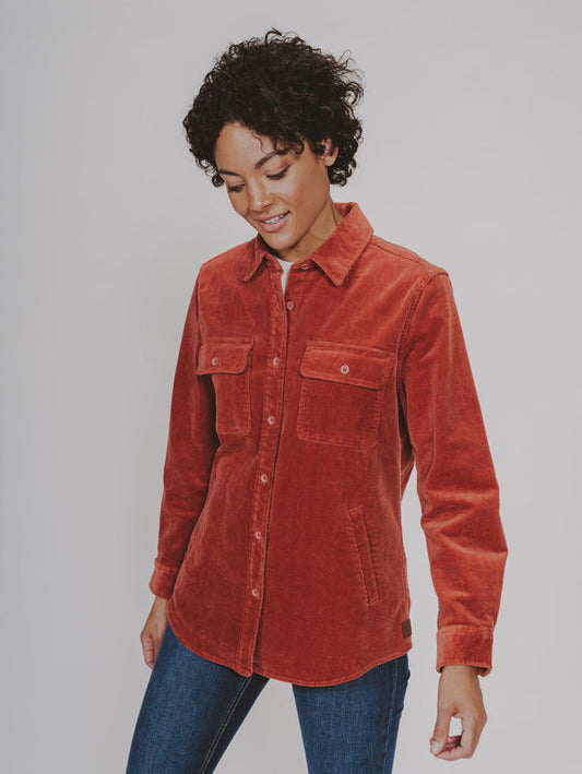 Heavy Cord Overshirt in Auburn