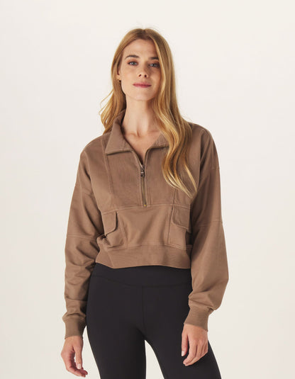 Tentoma Utility Half Zip in Pine Bark