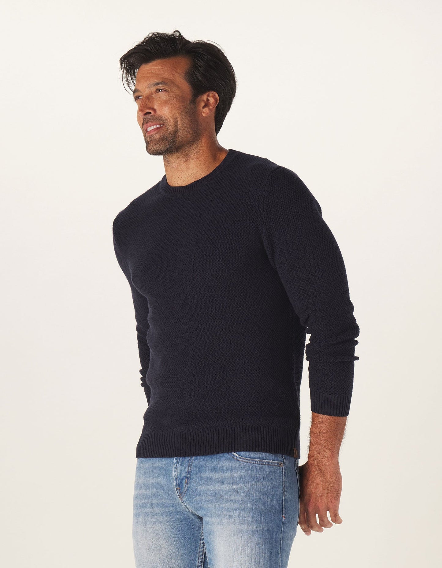 Rib Shaker Sweater in Navy