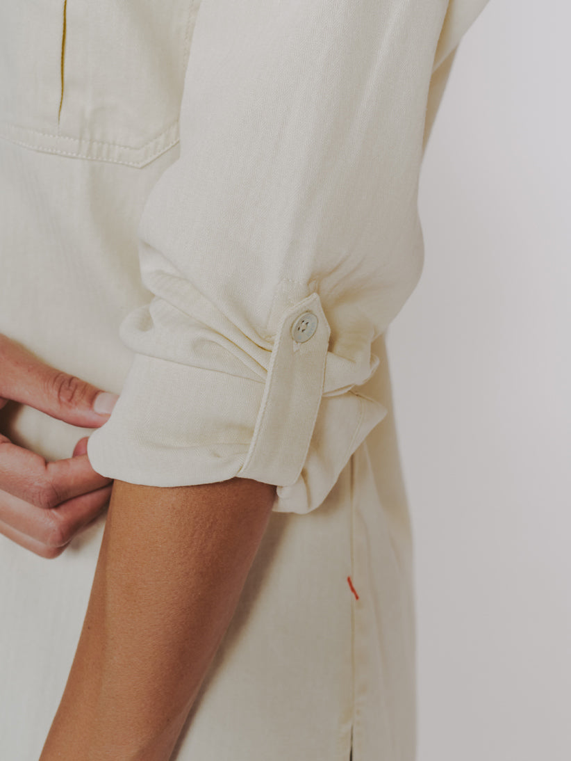 Military Overshirt in Ivory