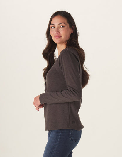 Women's Puremeso Henley in Charcoal