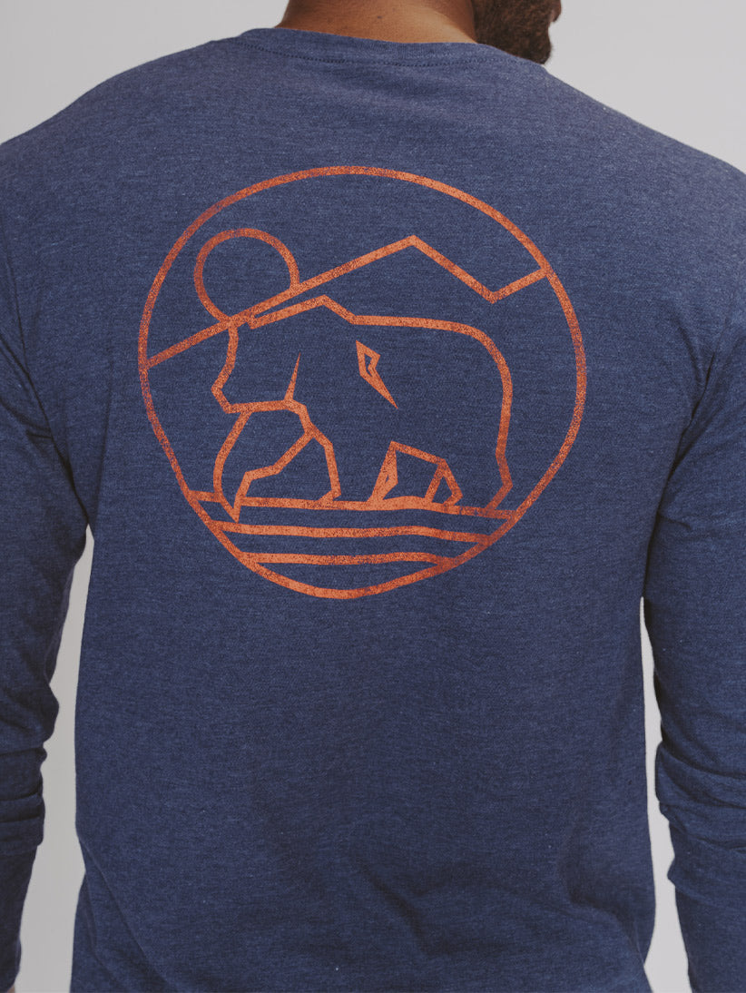 Mountain Bear Long Sleeve T-Shirt in Navy