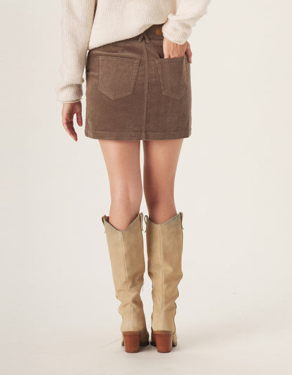 Cord Skirt in Taupe