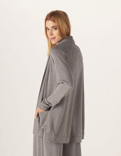 Malakos Knit Cardigan in Heathered Grey