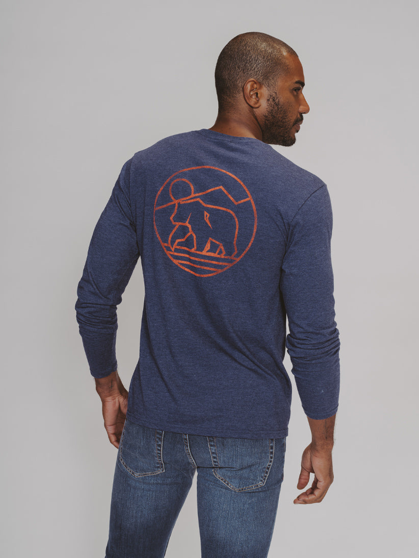 Mountain Bear Long Sleeve T-Shirt in Navy