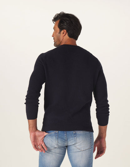 Rib Shaker Sweater in Navy