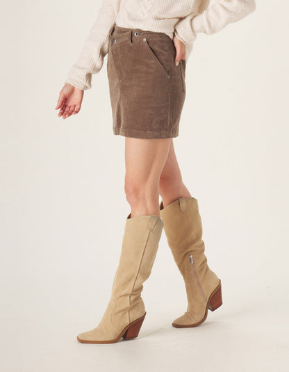 Cord Skirt in Taupe