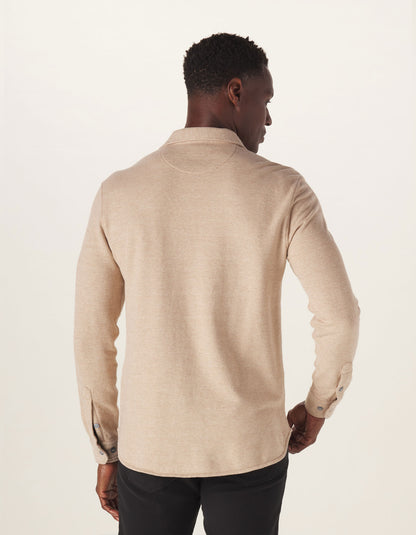 Textured Knit Shirt in Tan