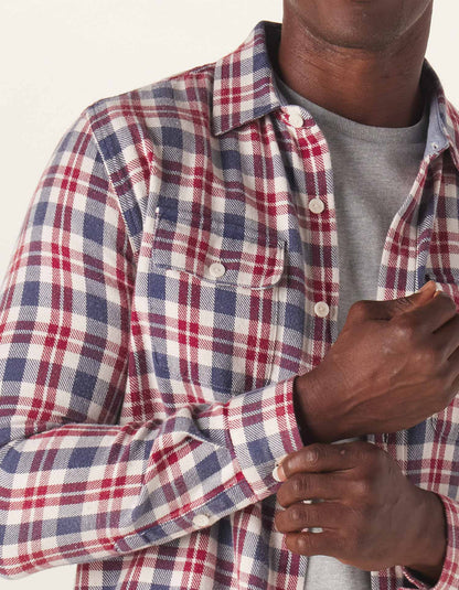 Mountain Overshirt in White Plaid