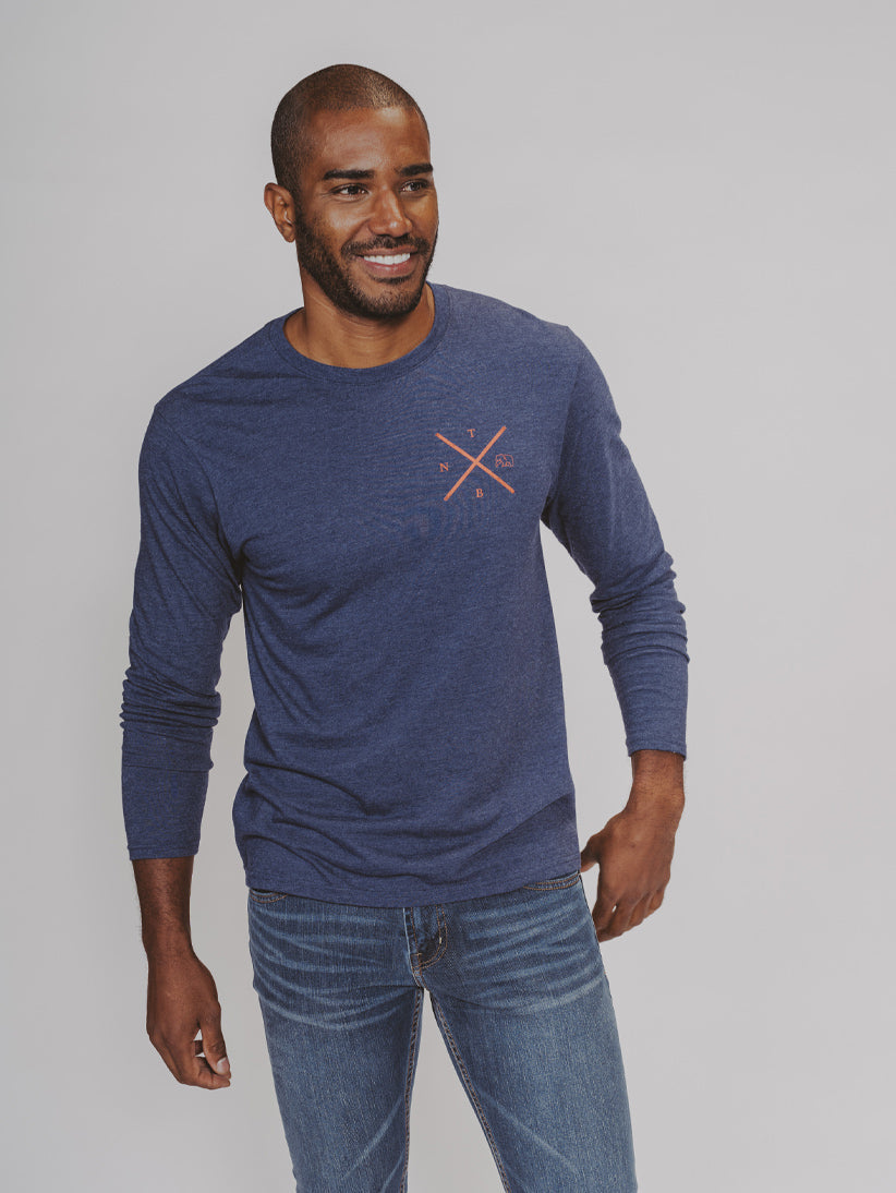 Mountain Bear Long Sleeve T-Shirt in Navy