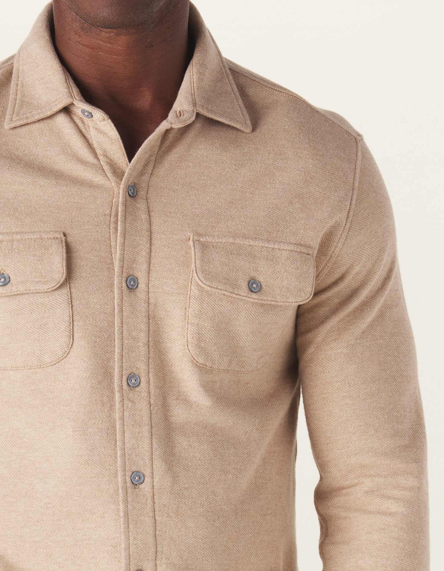 Textured Knit Shirt in Tan