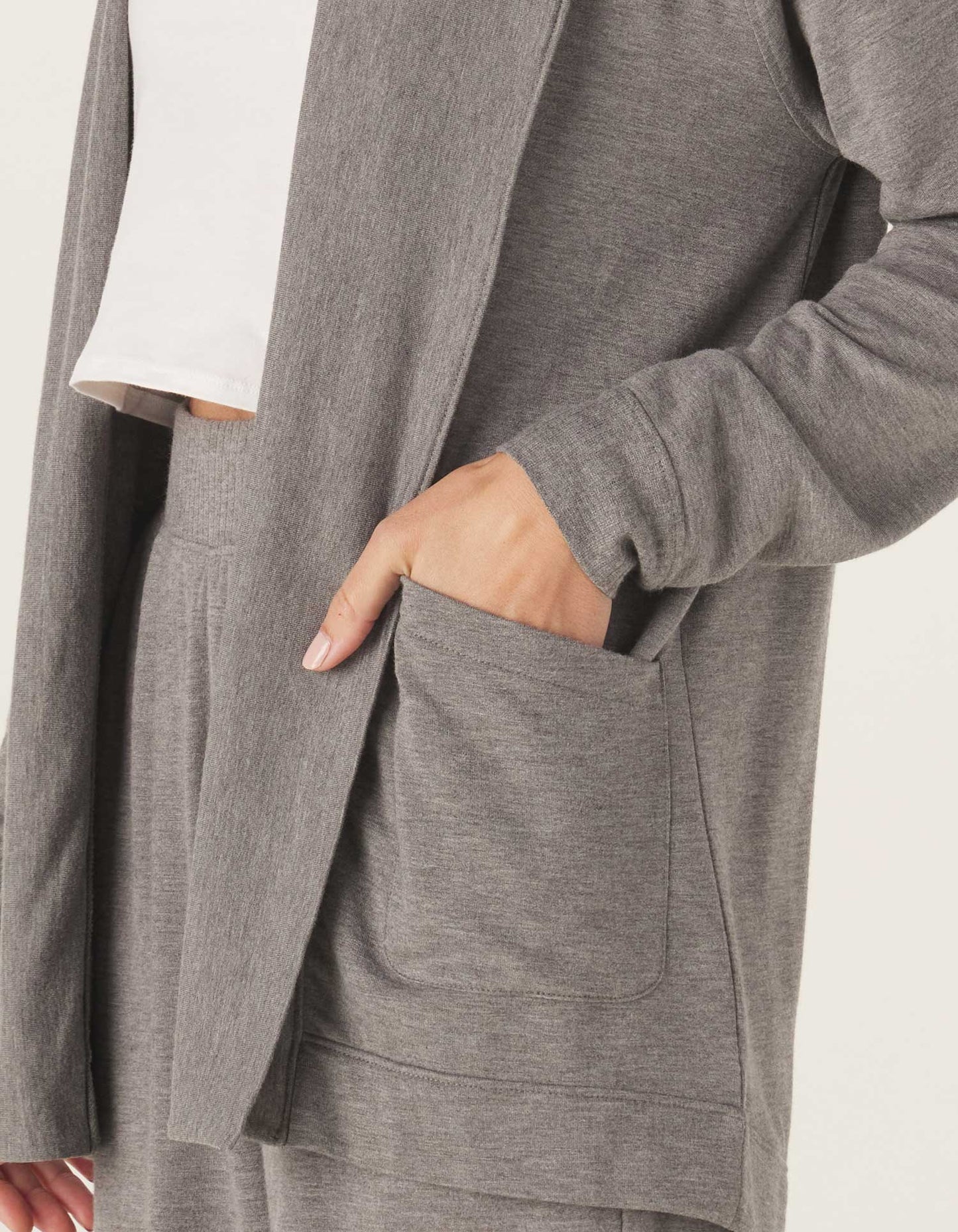 Malakos Knit Cardigan in Heathered Grey