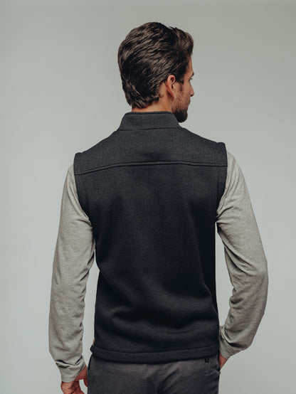 Lincoln Fleece Vest in Black