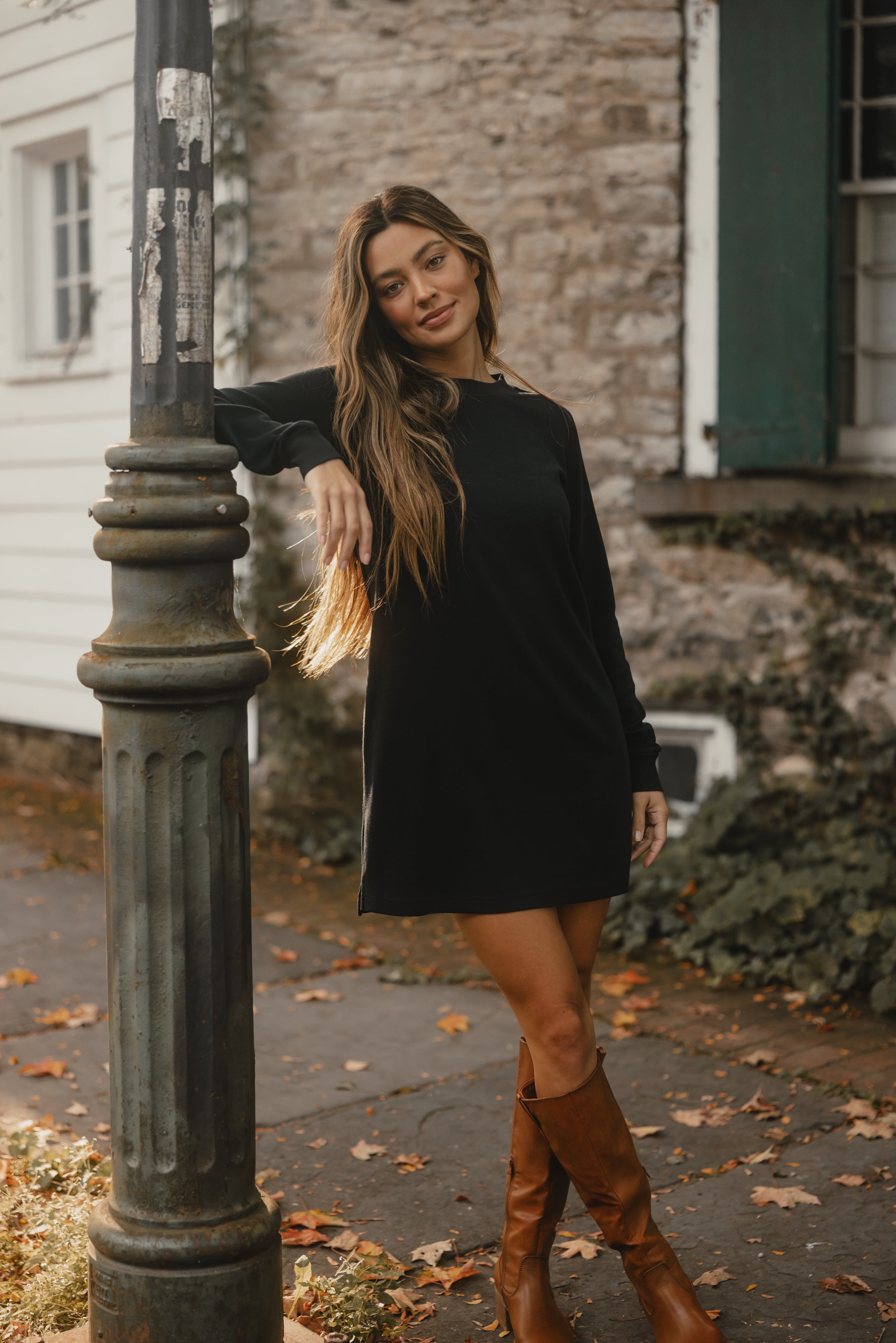 Midi Dress With Tall Boots Always There For You T-Shirt Dress In Black M Black Midi Dress With Tall Boots Always There For You T-Shirt Dress In Black M Black